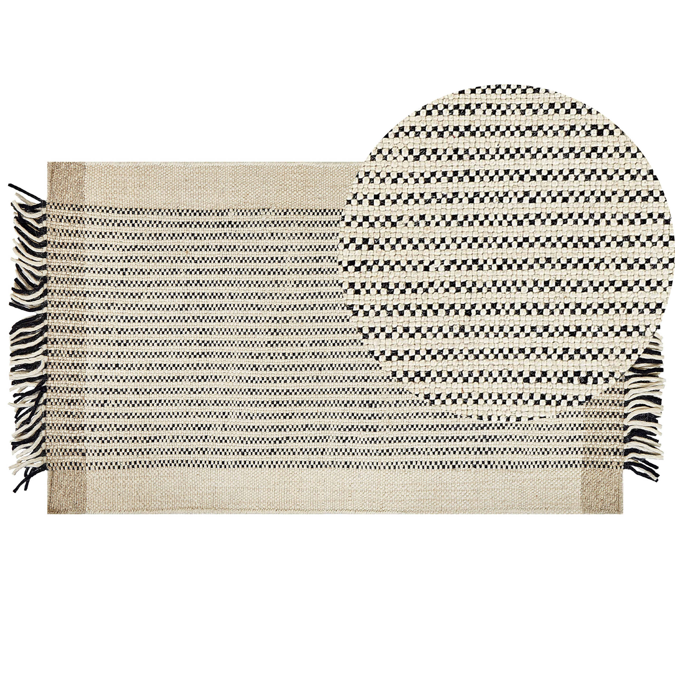 Gulvtæppe DIVARLI Beige 80 x 150 cm Uld