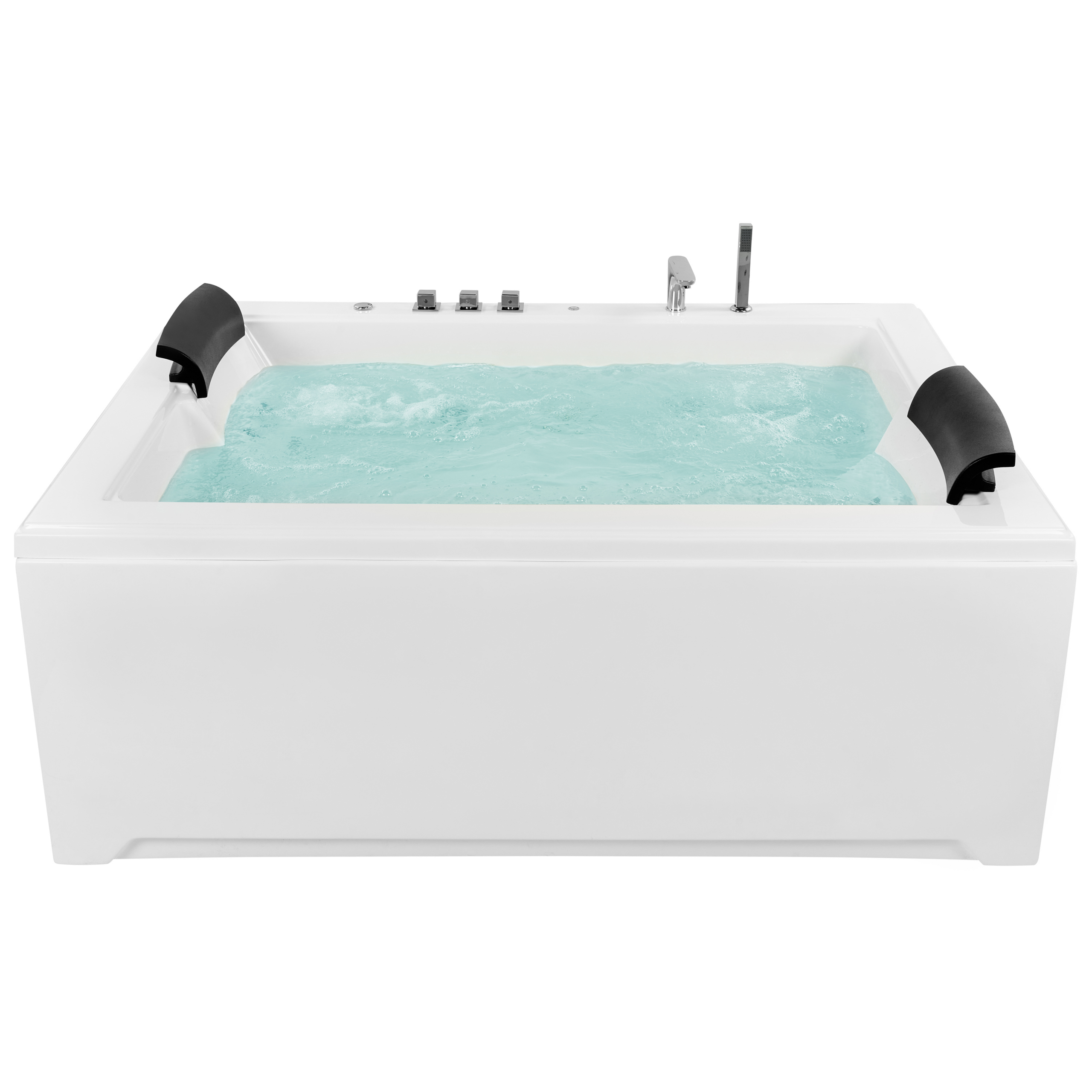 Hjørne-boblebad med LED SALAMANCA 183 x 142 cm Hvid