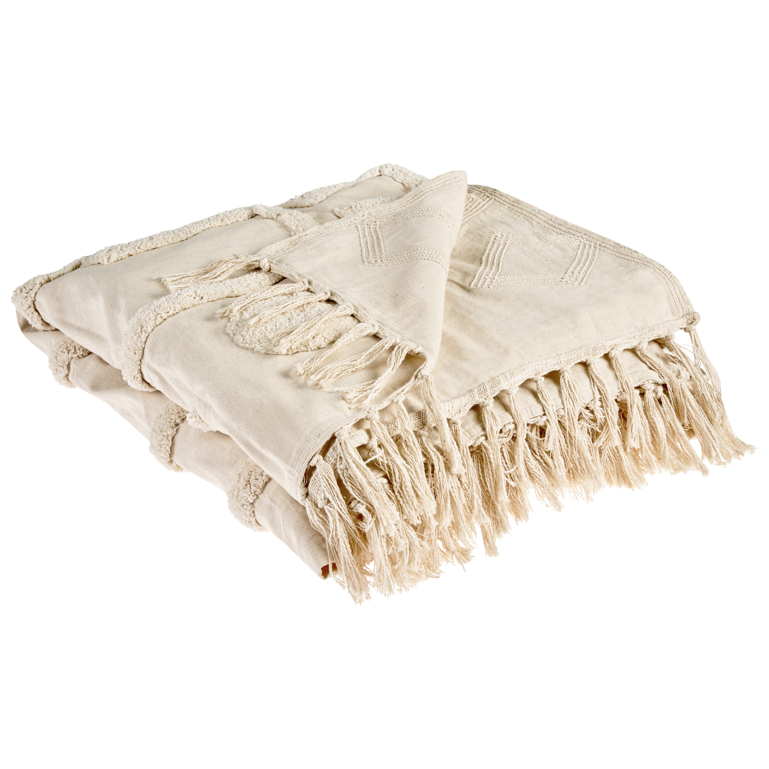 Plaid CHACK Bomuld 200 x 220 cm Beige