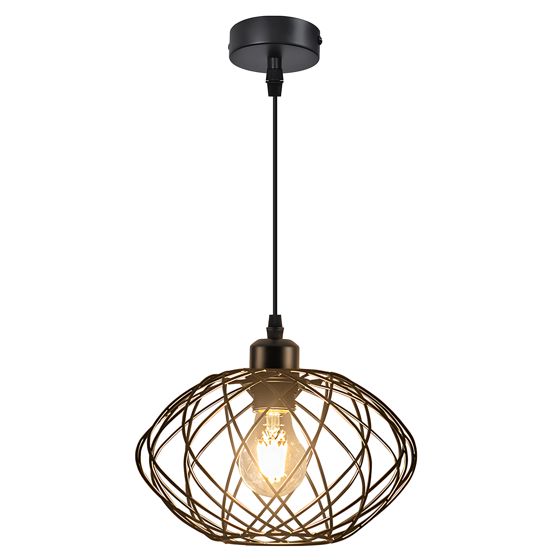 NETTLIFE - pendellampe, industriel, sort, pendellampe - Vintage - metalpendellampe, E27, retro pendellampe