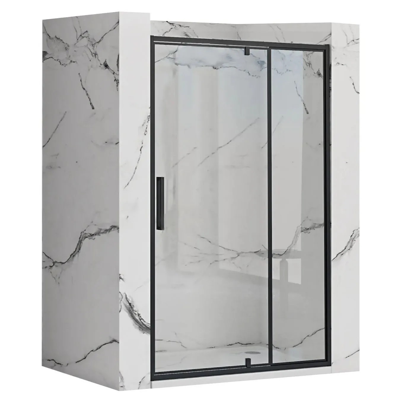 REA svingdør til bruser RAPID SWING 120 Sort, 2,5x120,5x195cm