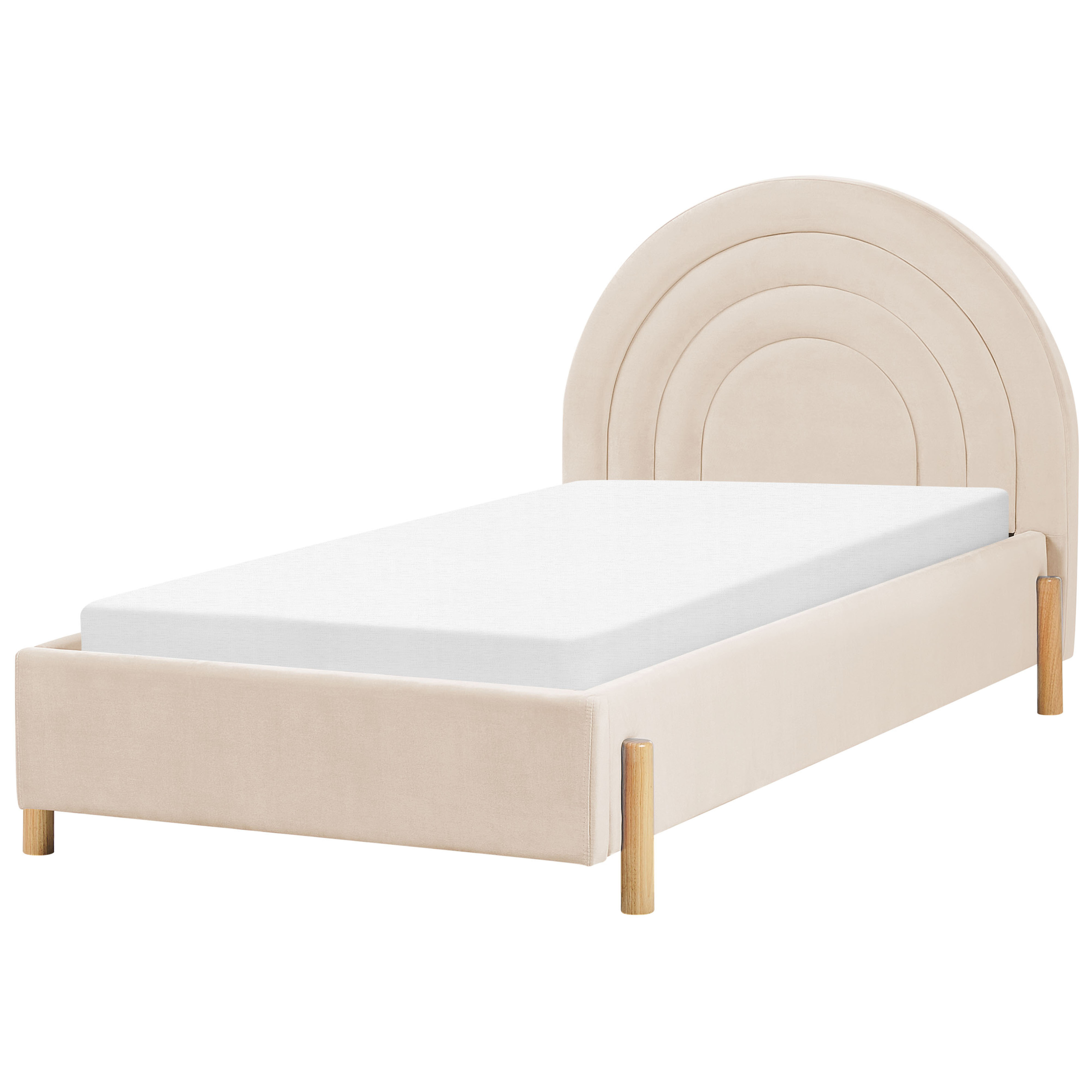 Børneseng Velour ANET 90 x 200 cm Beige