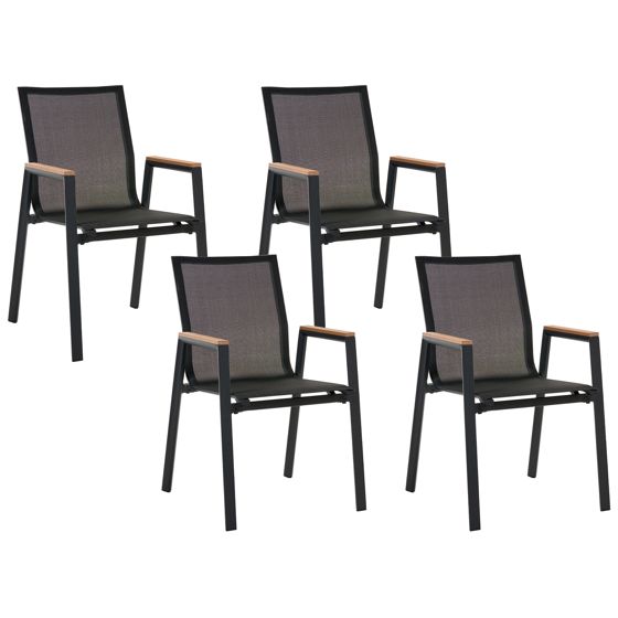 Sæt af 4 havestole TIANO Metal Sort