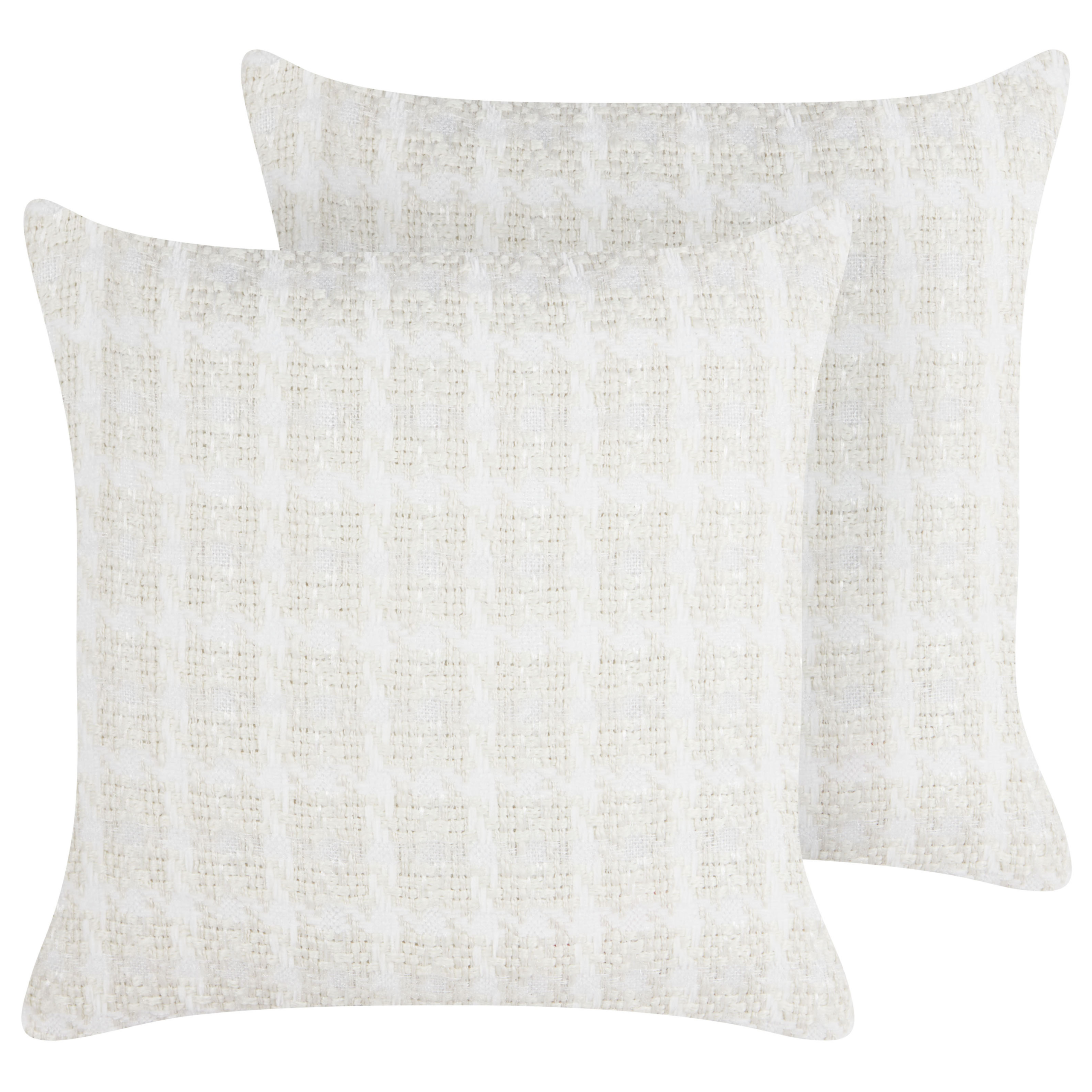 Sæt af 2 pyntepuder DOURIS 45 x 45 cm Lys Beige Ternet mønster