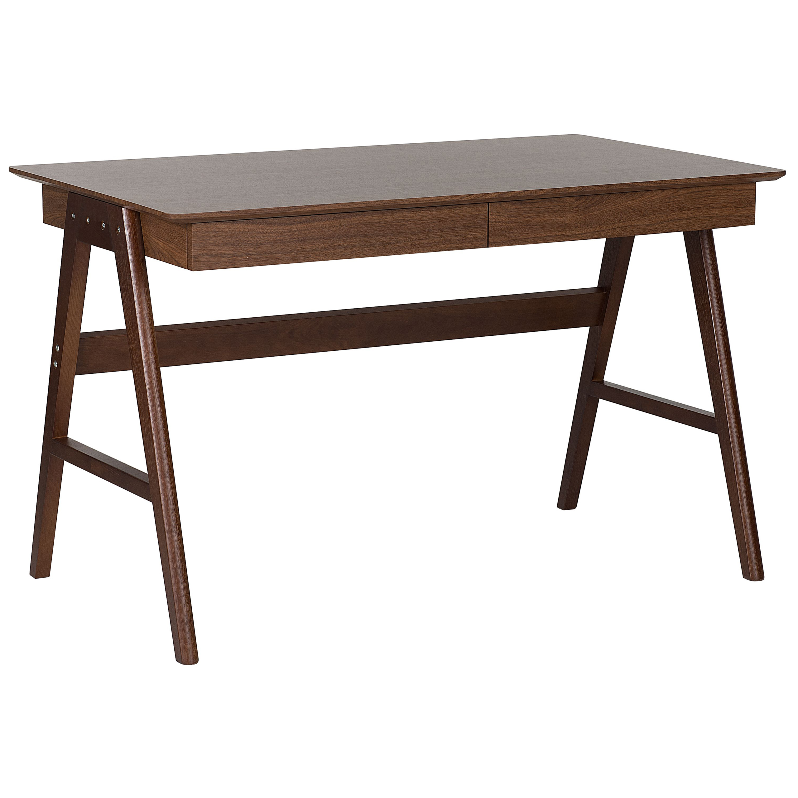 Skrivebord SHESLAY 120 cm 70 cm med skuffer Mørkebrun