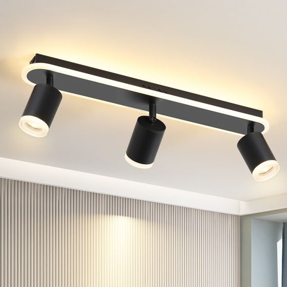 NETTLIFE 3 sorte GU10 LED loftspots af metal, 330° drejelige til soveværelse, entré