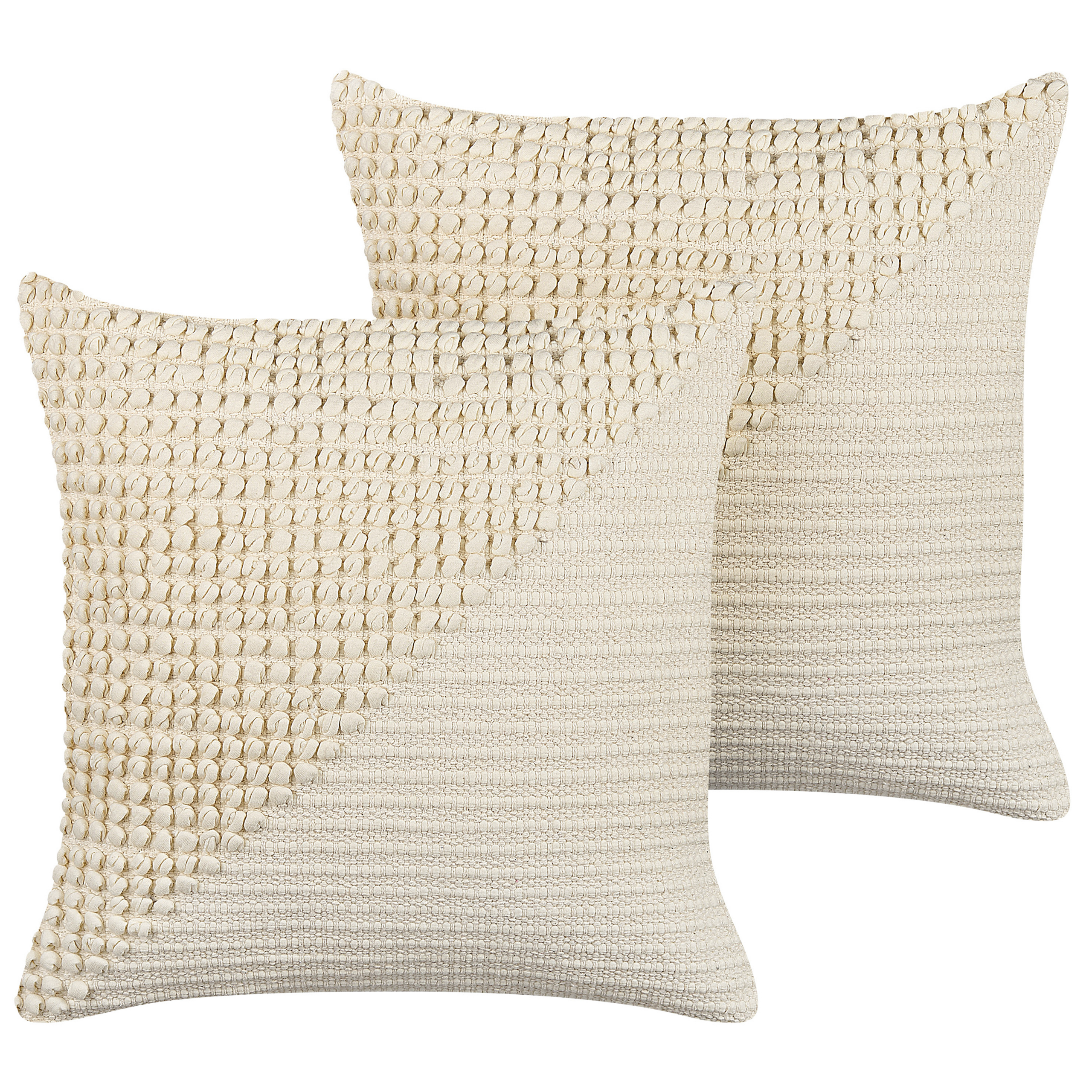 Sæt af 2 pyntepuder PELLAEA 45 x 45 cm Bomuld Lys Beige Geometrisk mønster