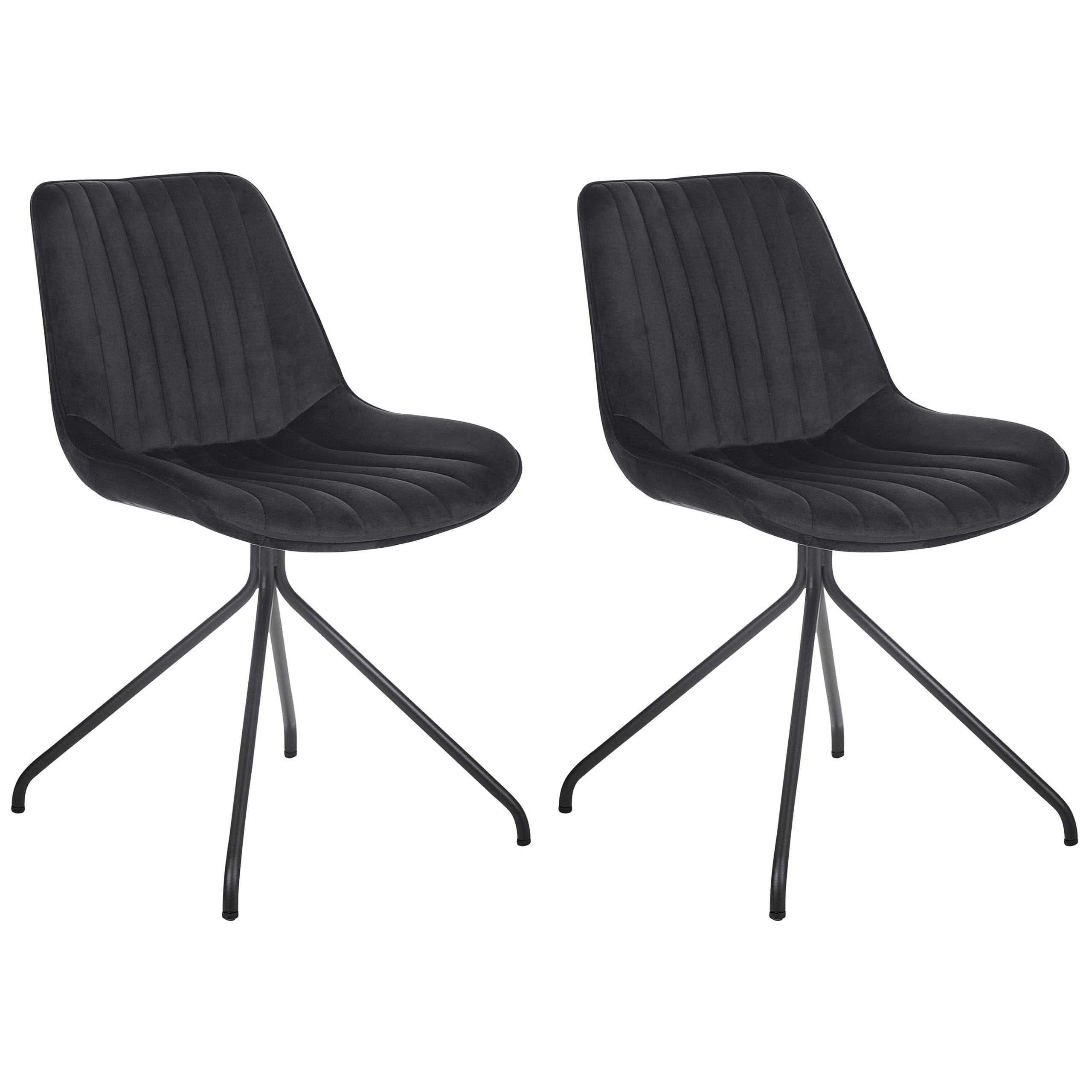 Sæt med 2 spisebordsstole NAVASOTA Velour Sort