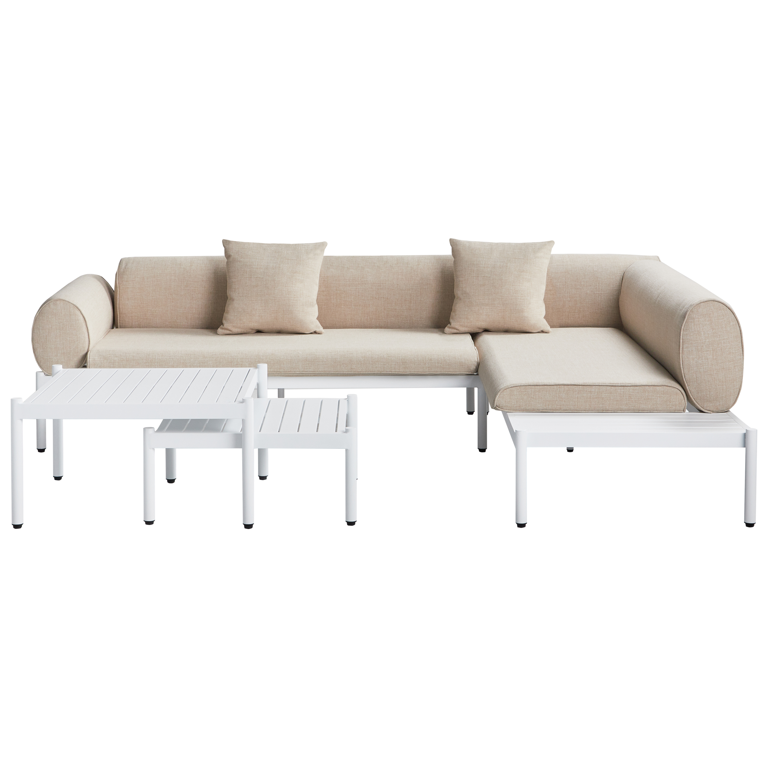 Have-hjørnesofasæt 5 personers RASIGLIA Metal Beige Venstrevendt