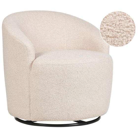 Lænestol med drejefod DAVIK Boucle Beige