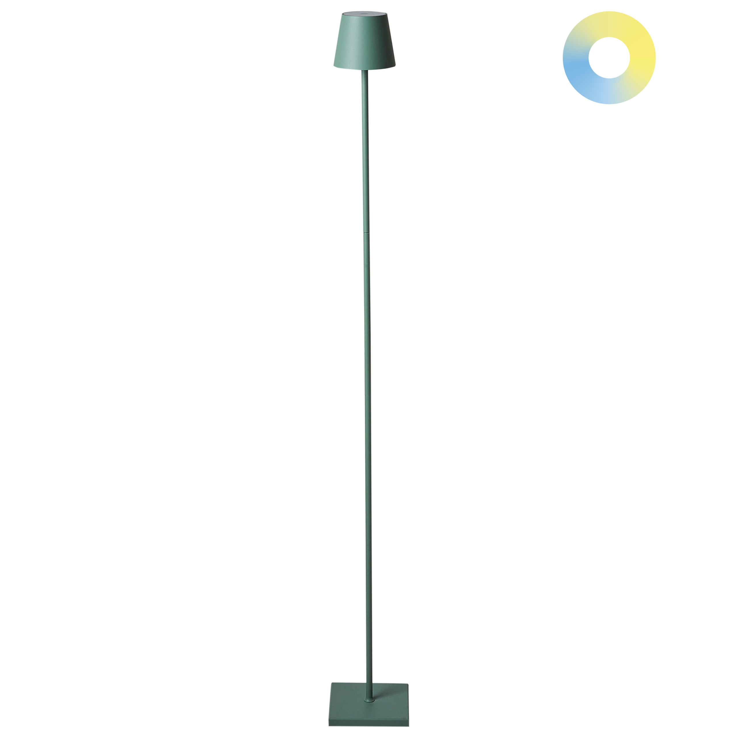 Trådløs LED gulvlampe GAVARRESA Med dæmpning Metal Grøn