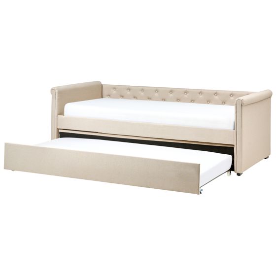 Udtræksseng LIBOURNE 90 x 200 cm Beige