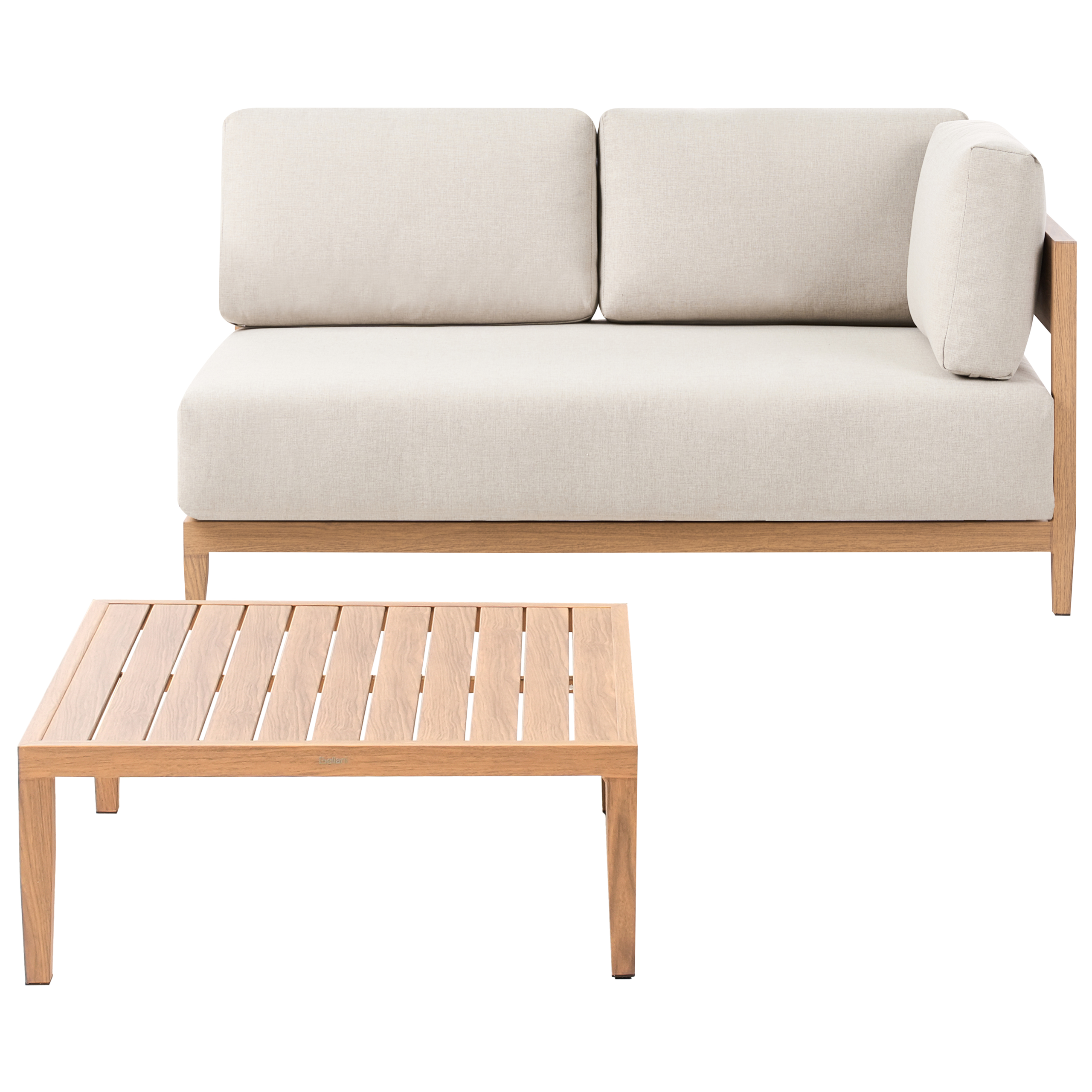Havesofa med bord 2 personers SAMPIERI Metal Lysebrun