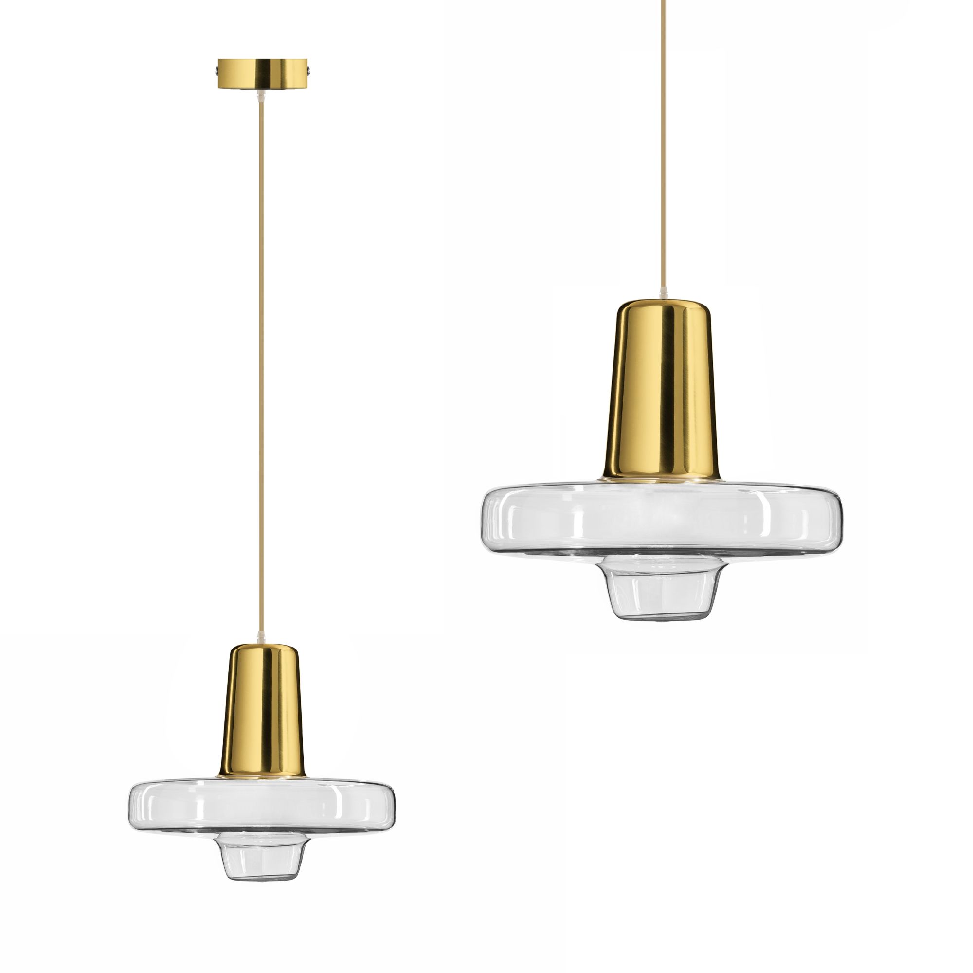 TOOLIGHT hængende loftlampe APP553-1CP LED Guld 12x25x80cm