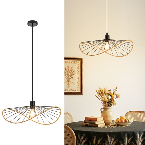 NETTLIFE pendellampe sort retro boheme pendellampe E27 50cm (uden pære)