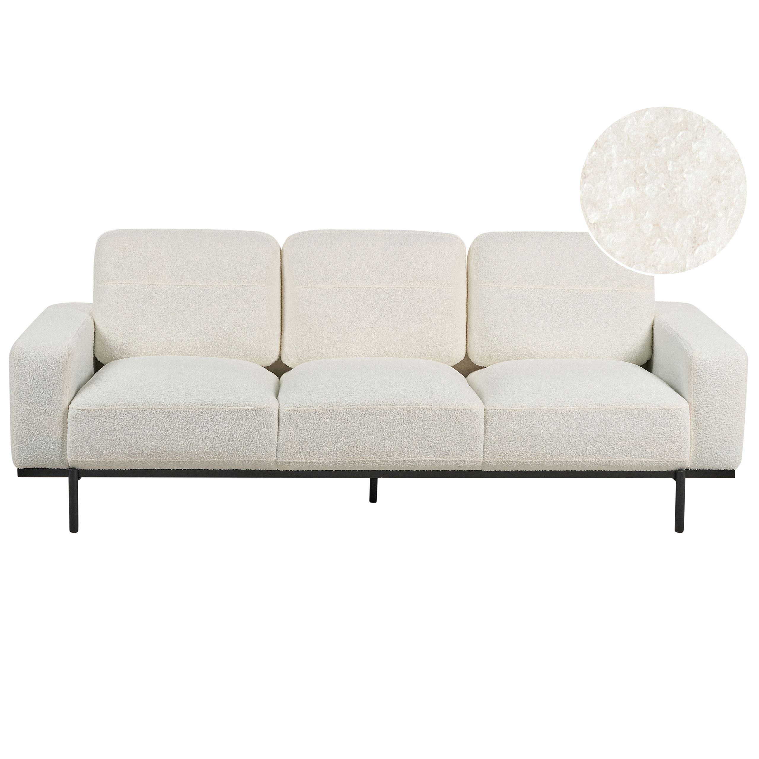 Sofa 3 personers SOVIK Boucle Cremehvid