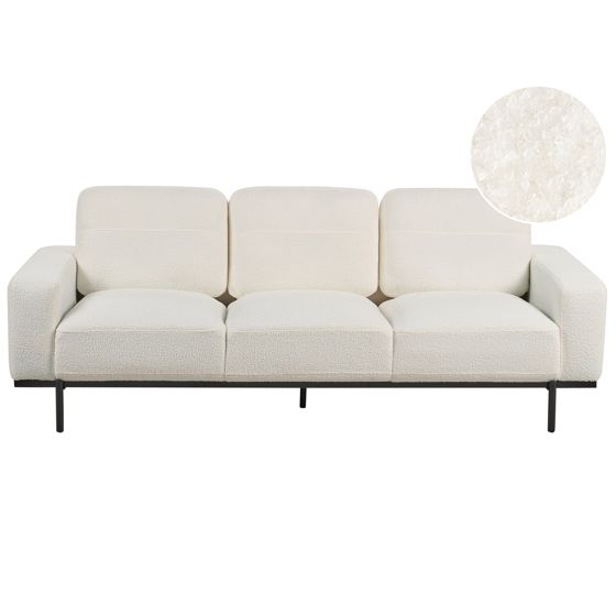 Sofa 3 personers SOVIK Boucle Cremehvid