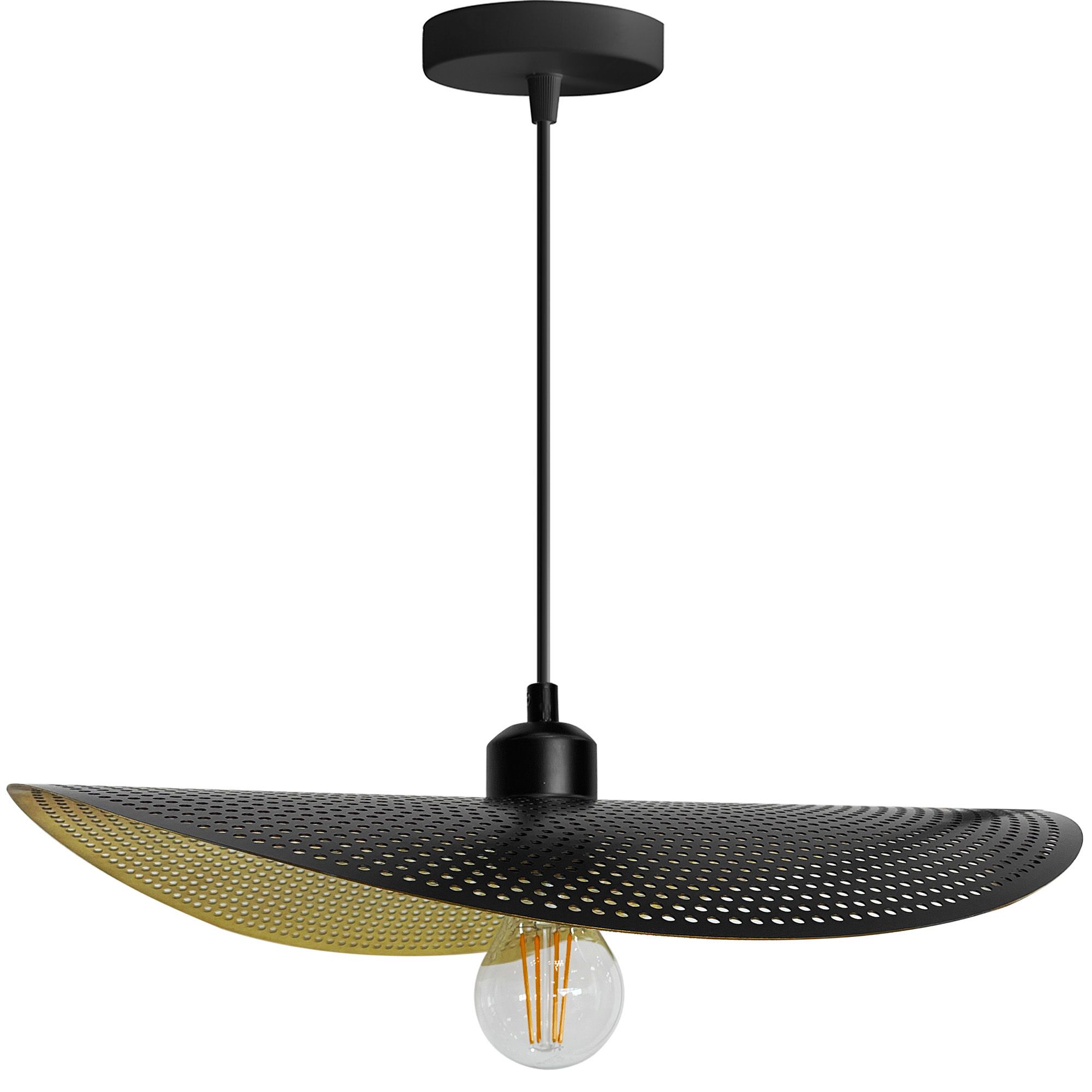TOOLIGHT hængende loftlampe APP1470-1CP Sort/Børstet guld 40x38x10cm