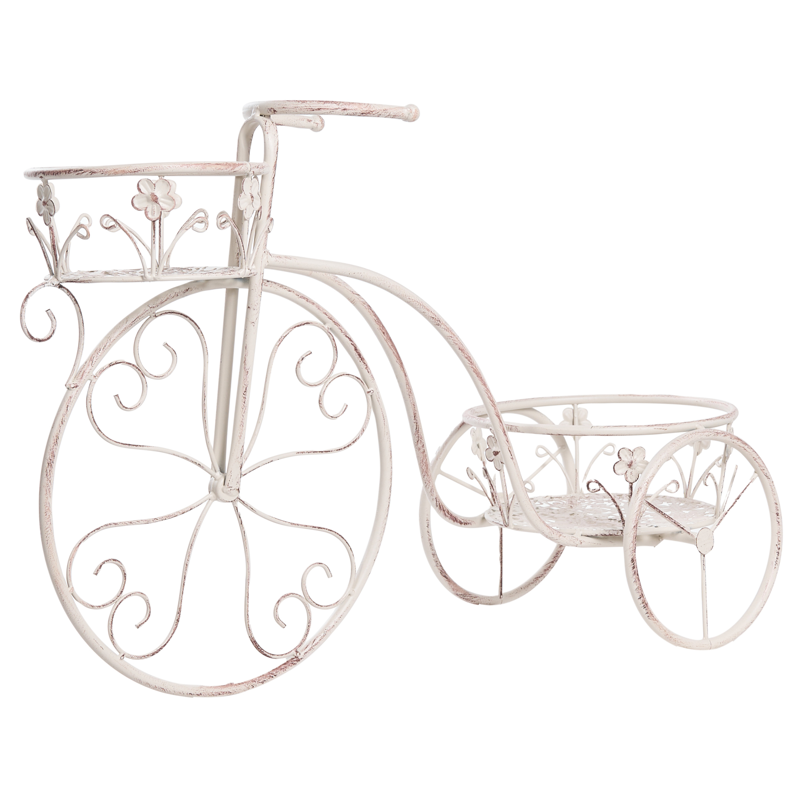 Plantestativ Cykel WILDROSE 66 cm Metal Cremehvid