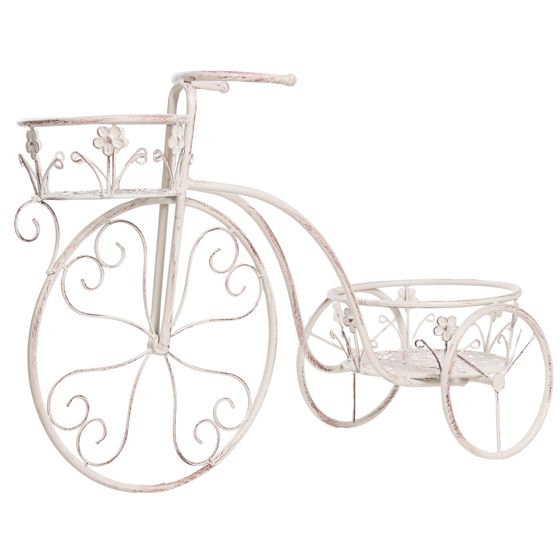 Plantestativ Cykel WILDROSE 66 cm Metal Cremehvid