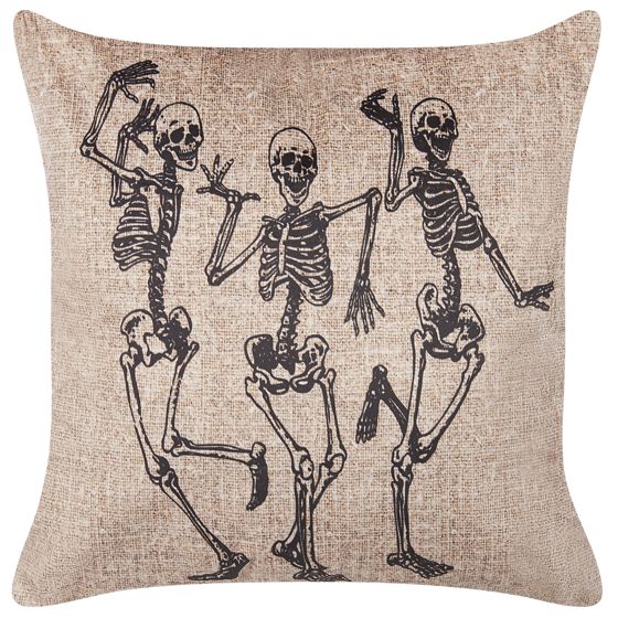 Pyntepude MORTESTI 45 x 45 cm Velour Lys Beige Abstraktmønster