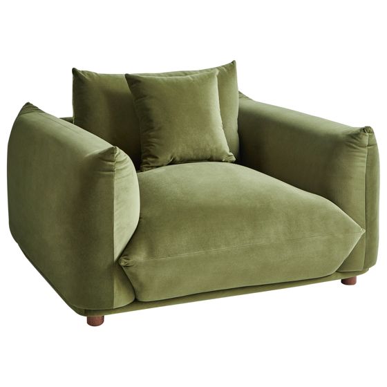 Lænestol LUVOS Velour Grøn