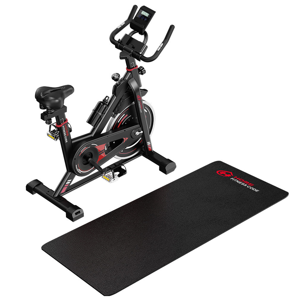 Hjemme motionscykel 8 kg svinghjul LCD display med træningsmåtte
