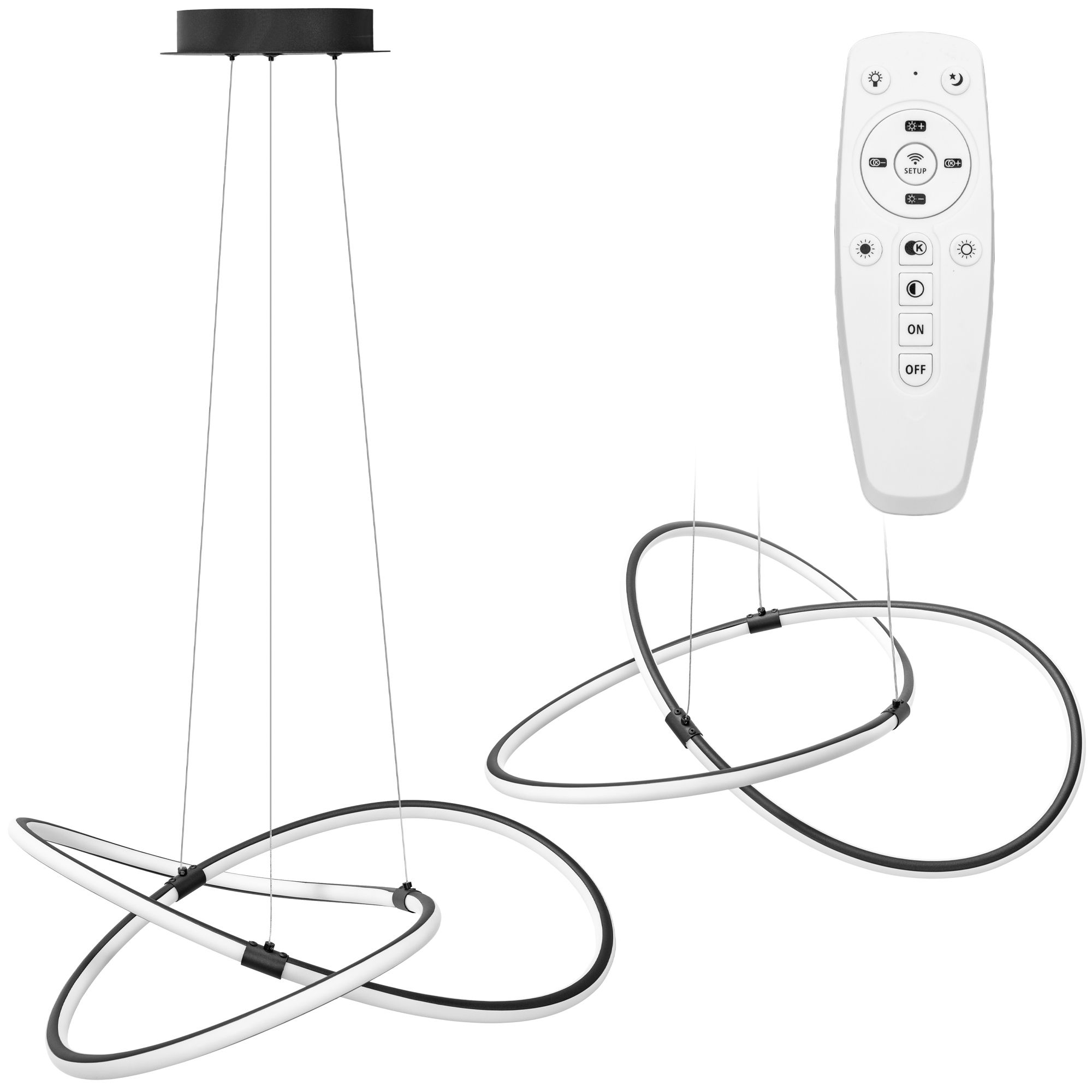 TOOLIGHT hængende loftlampe APP1193-CP Sort 54x54x13cm
