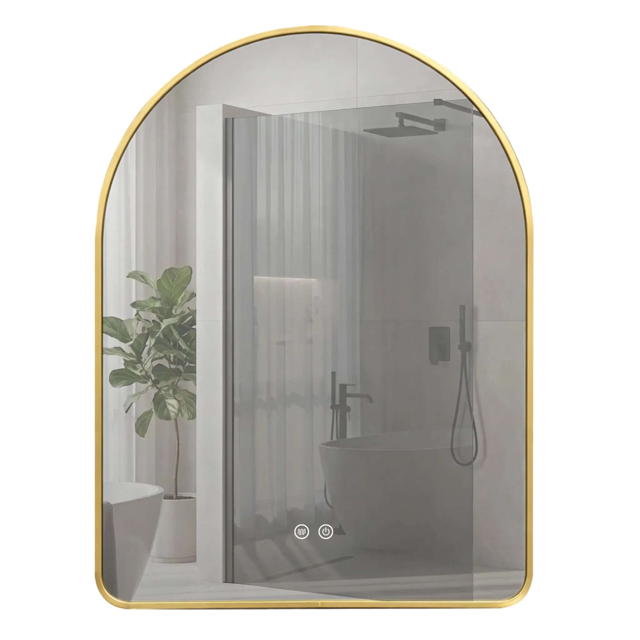 REA spejl Camlot 80x60 Led Børstet guld 60x80x2cm