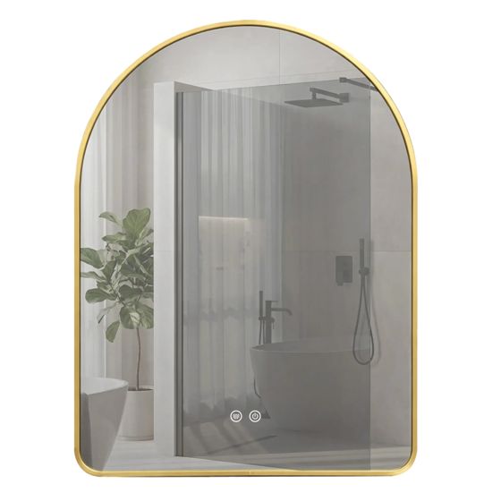 REA spejl Camlot 80x60 Led Børstet guld 60x80x2cm