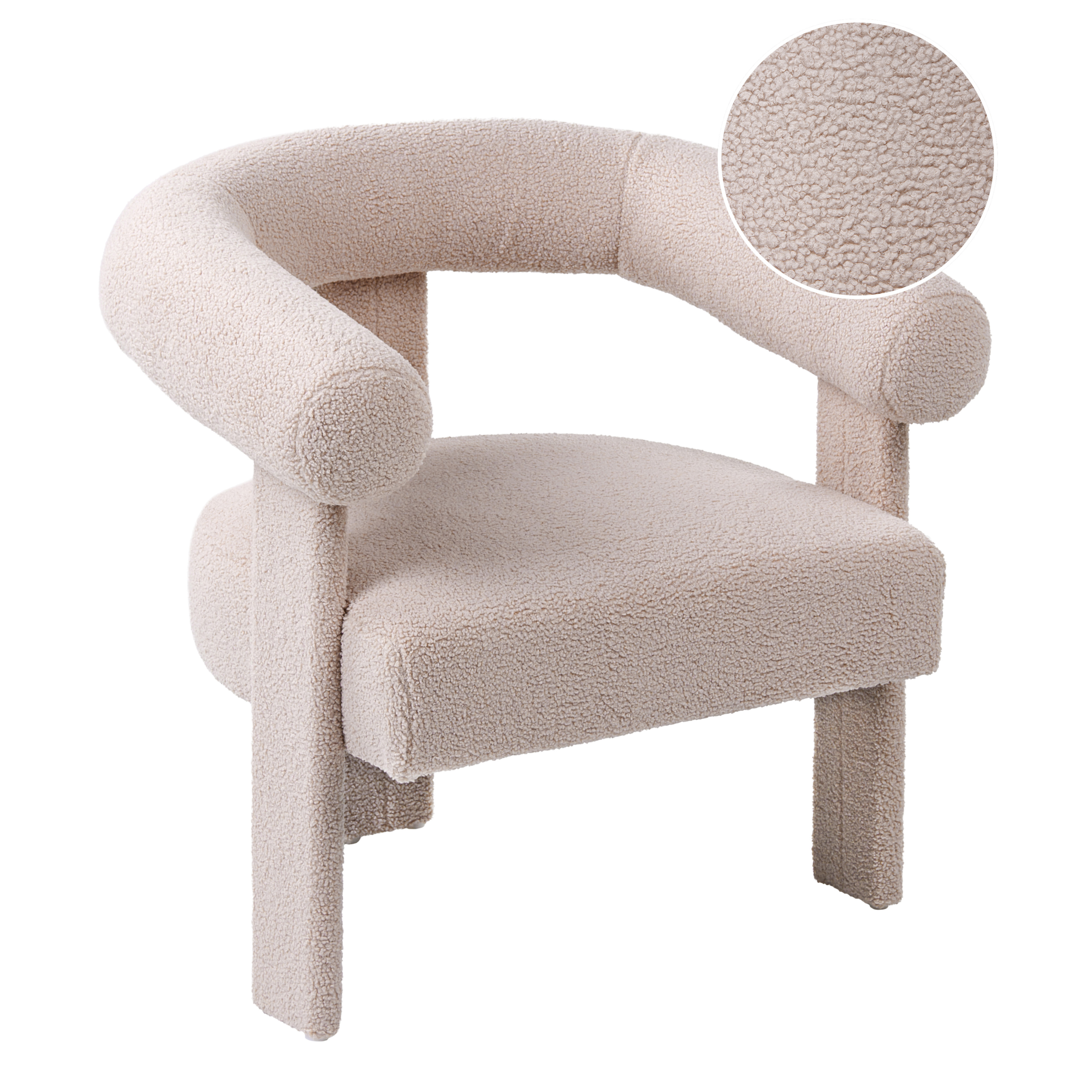 Lænestol ILBRO Boucle Lys Beige