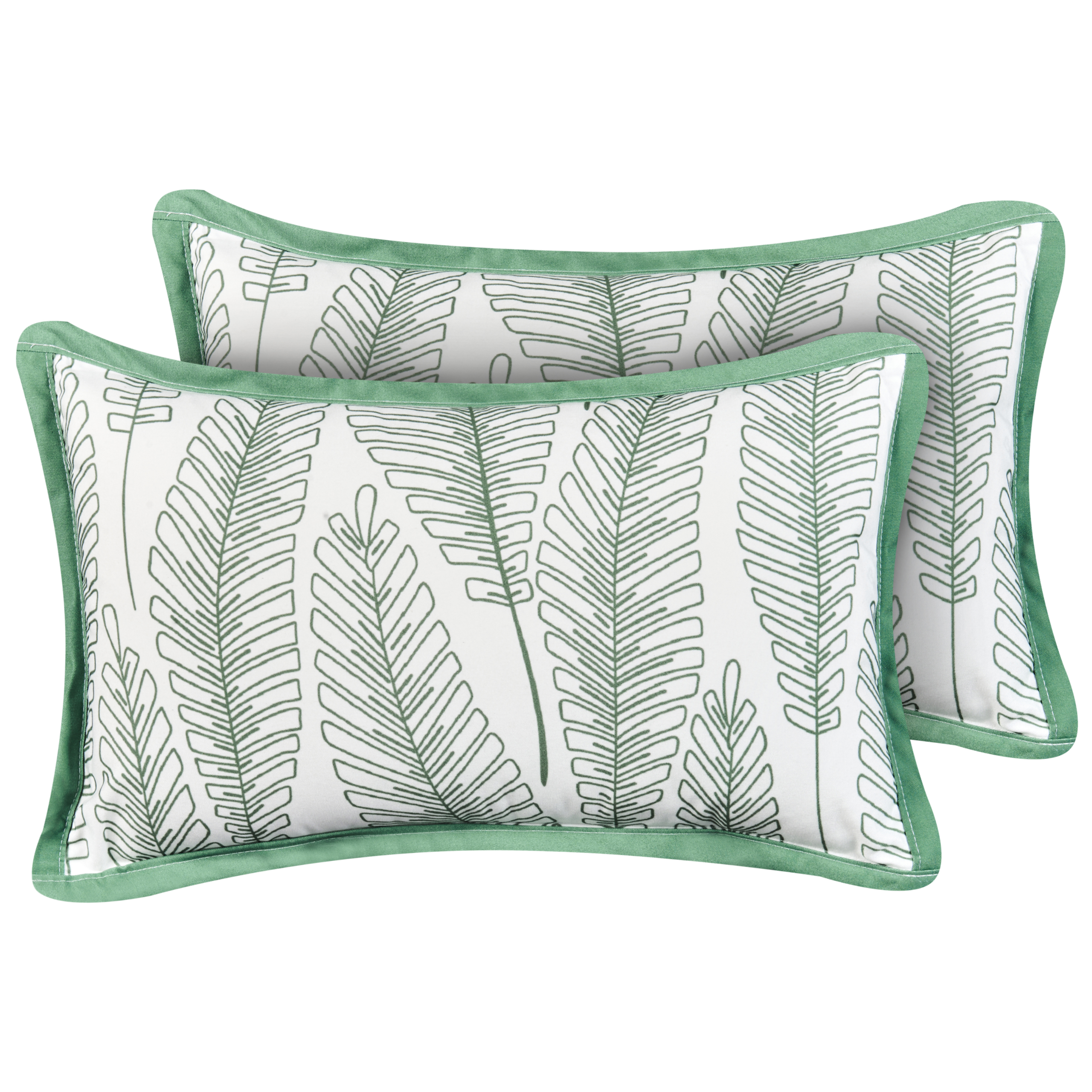 Sæt af 2 havehynder MEADOW Plante mønster 30 x 50 cm Grøn