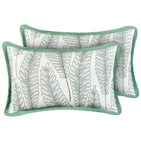 Sæt af 2 havehynder MEADOW Plante mønster 30 x 50 cm Grøn
