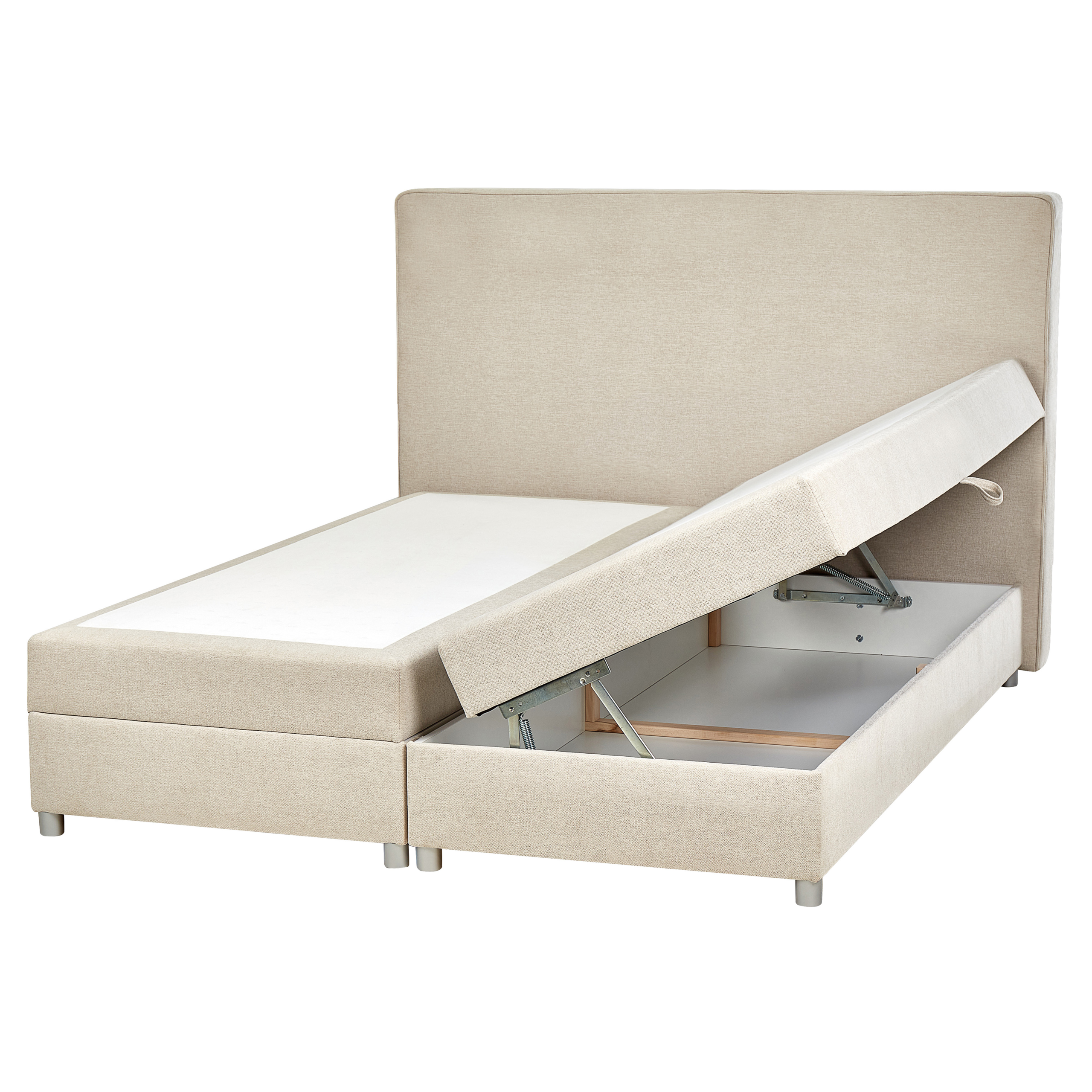 Kontinentalseng med opbevaring MINISTER Lys Beige 160 x 200 cm