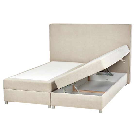 Kontinentalseng med opbevaring MINISTER Lys Beige 160 x 200 cm