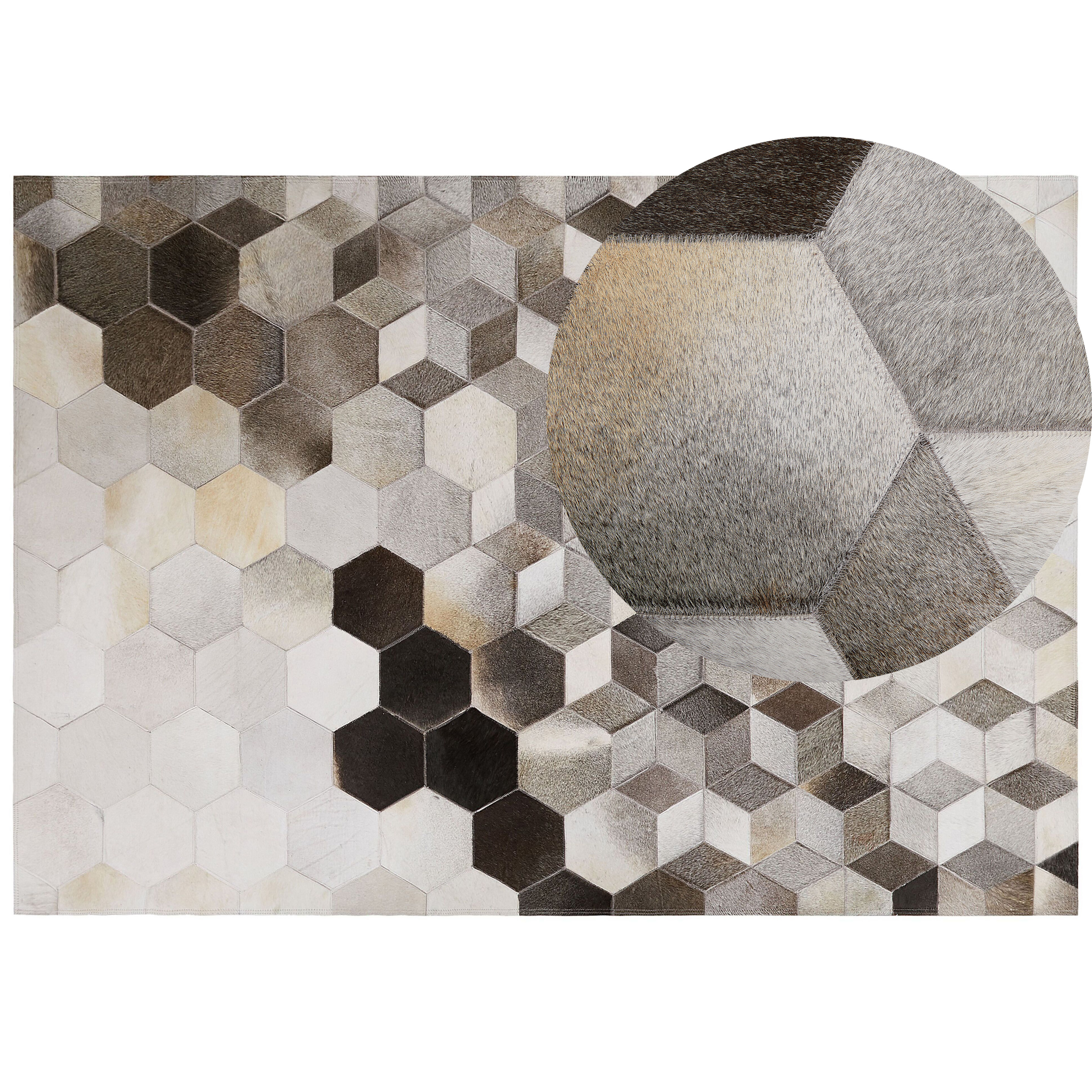 Gulvtæppe SASON Beige 160 x 230 cm Ægte læder