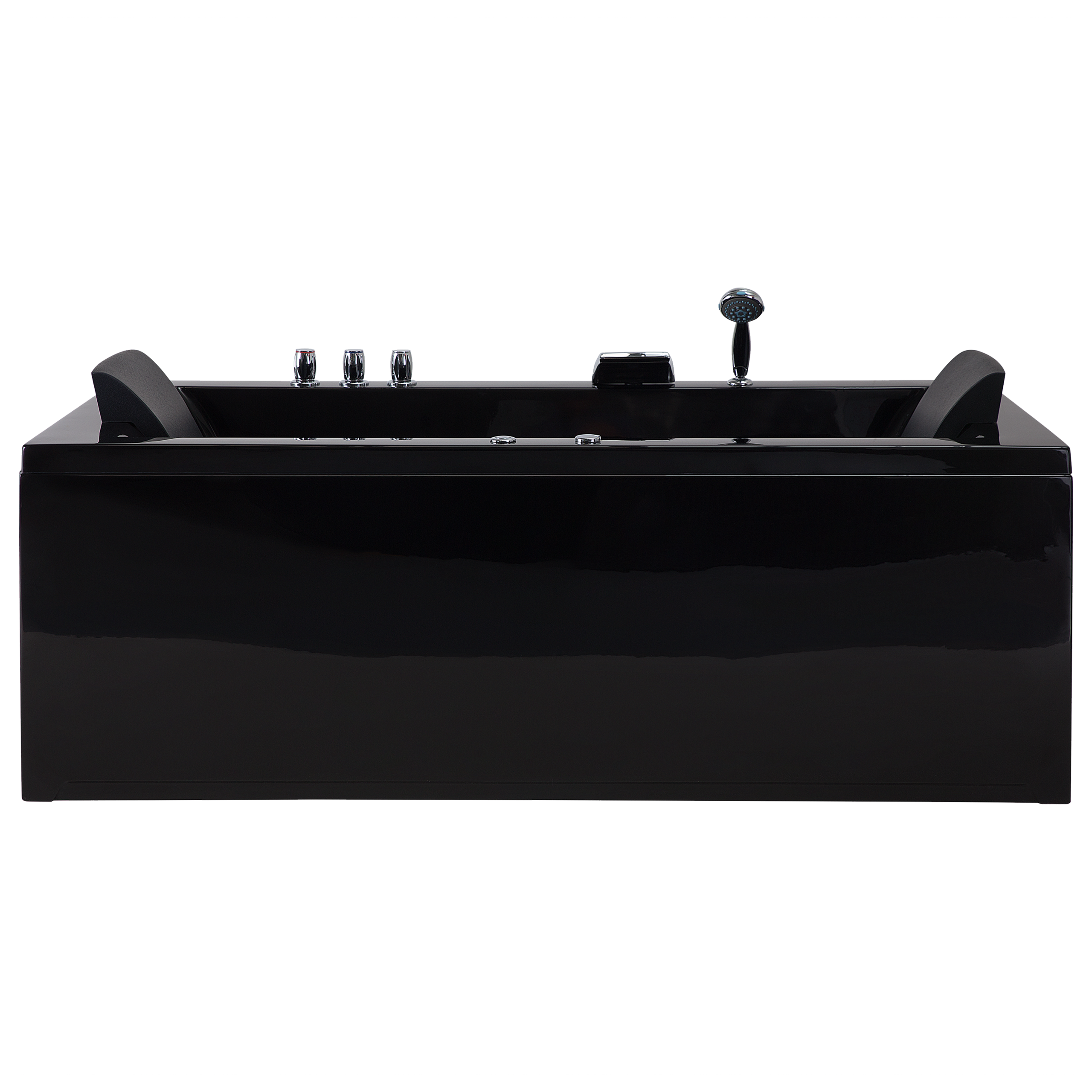 Hjørne-boblebad med LED VARADERO 183 x 90 cm Sort Venstrevendt