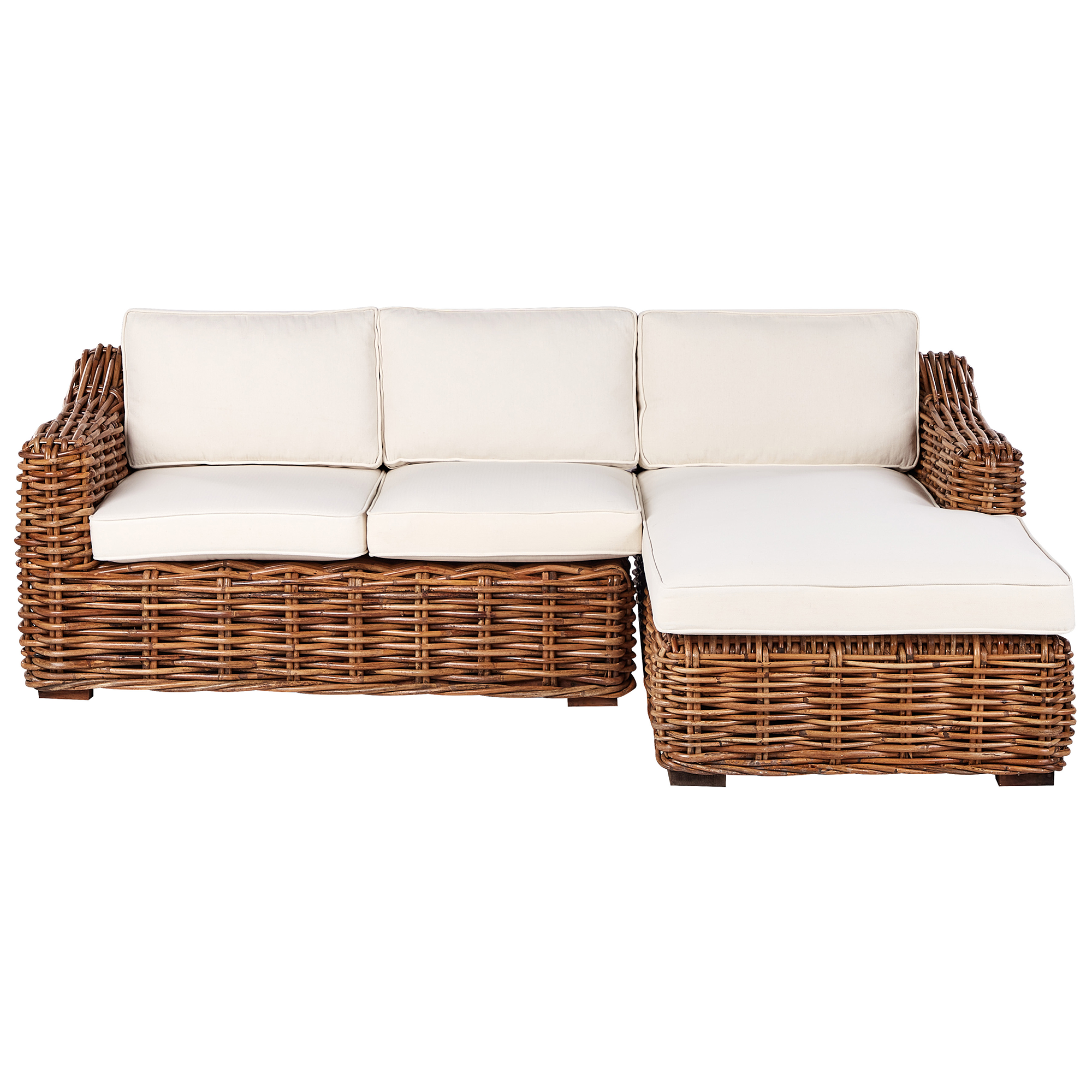 Have-hjørnesofa 3 personers BRIATICO Rattan Naturlig Venstrevendt