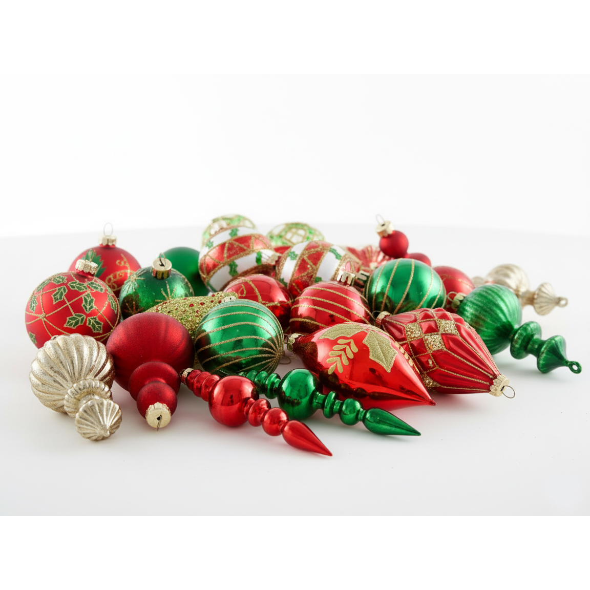 Sæt af 70 julekugler TWINKLE Glas Rood/groen