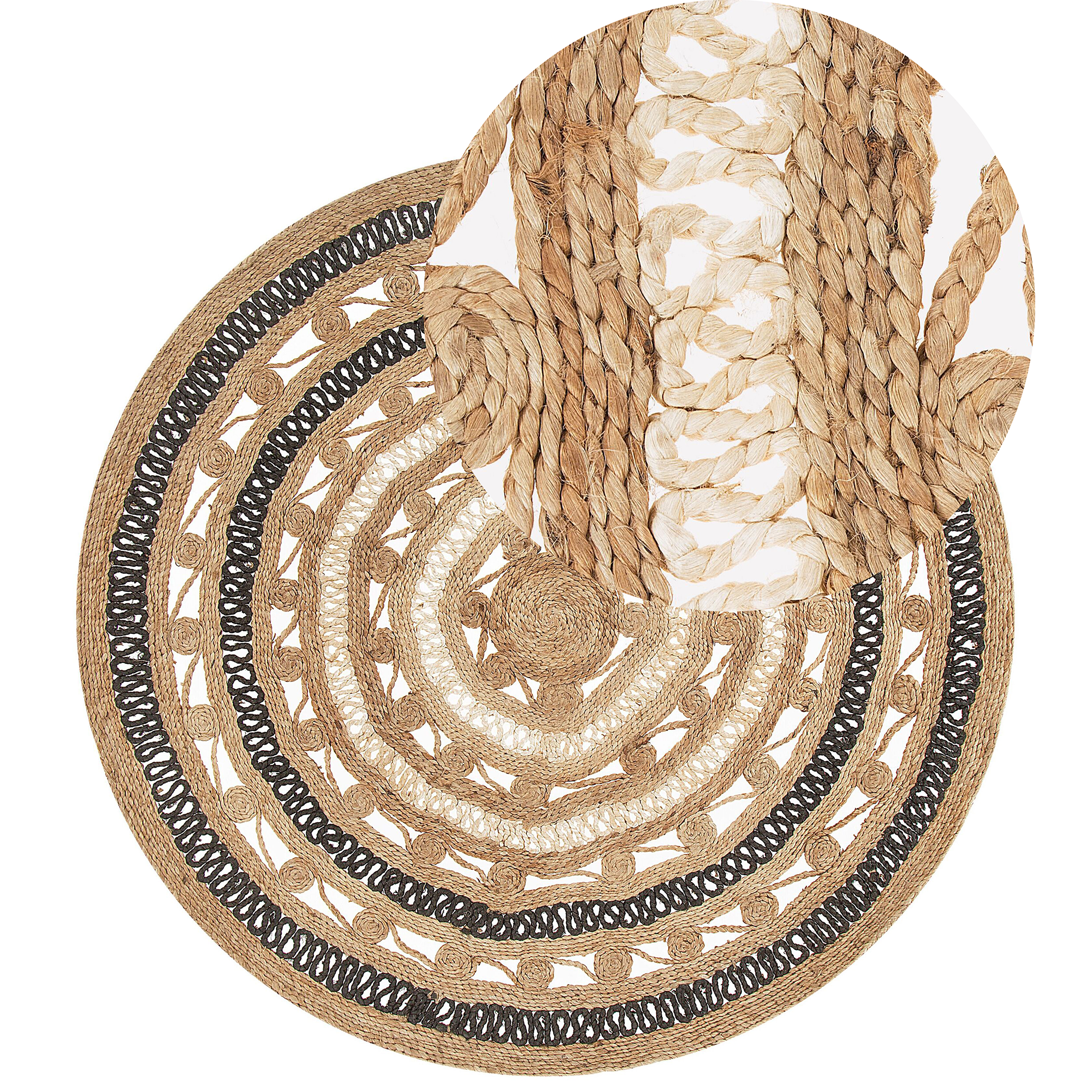 Gulvtæppe GOYNE Beige ø 140 cm Jute