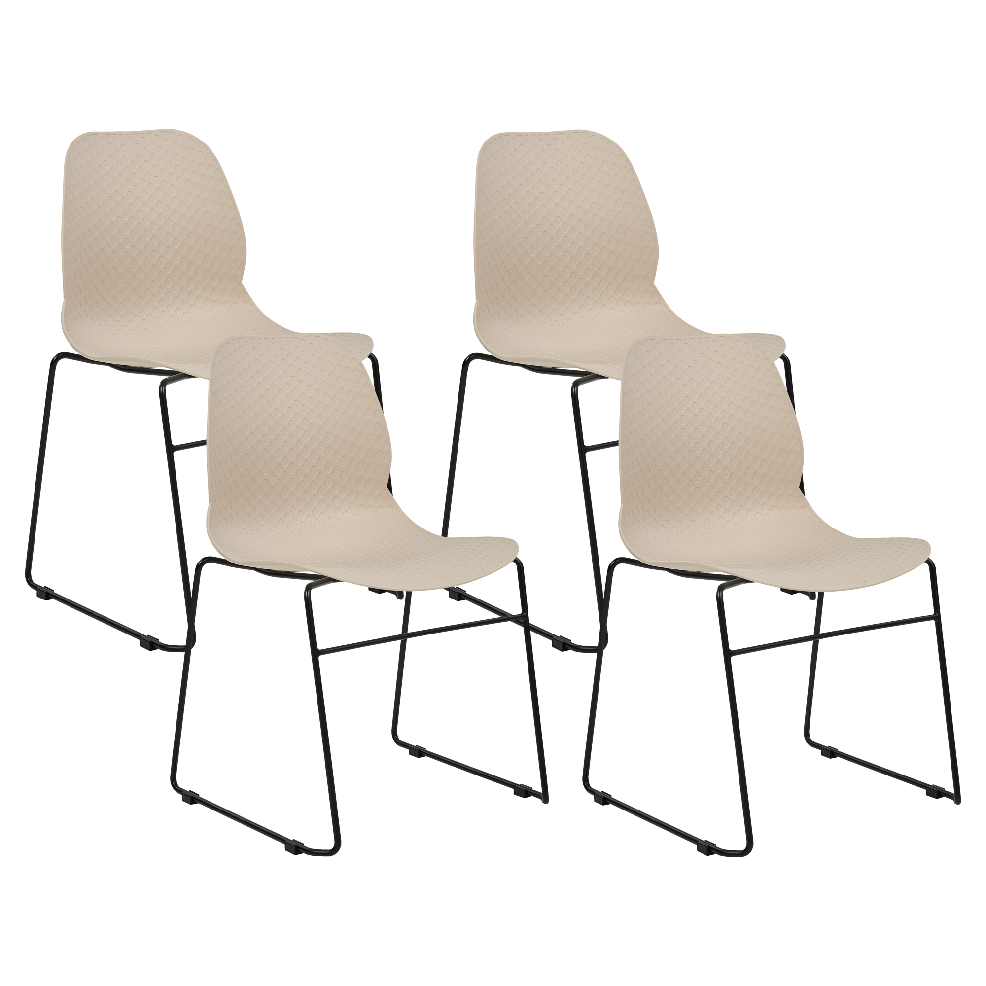 Sæt af 4 konferencestole PANORA Beige