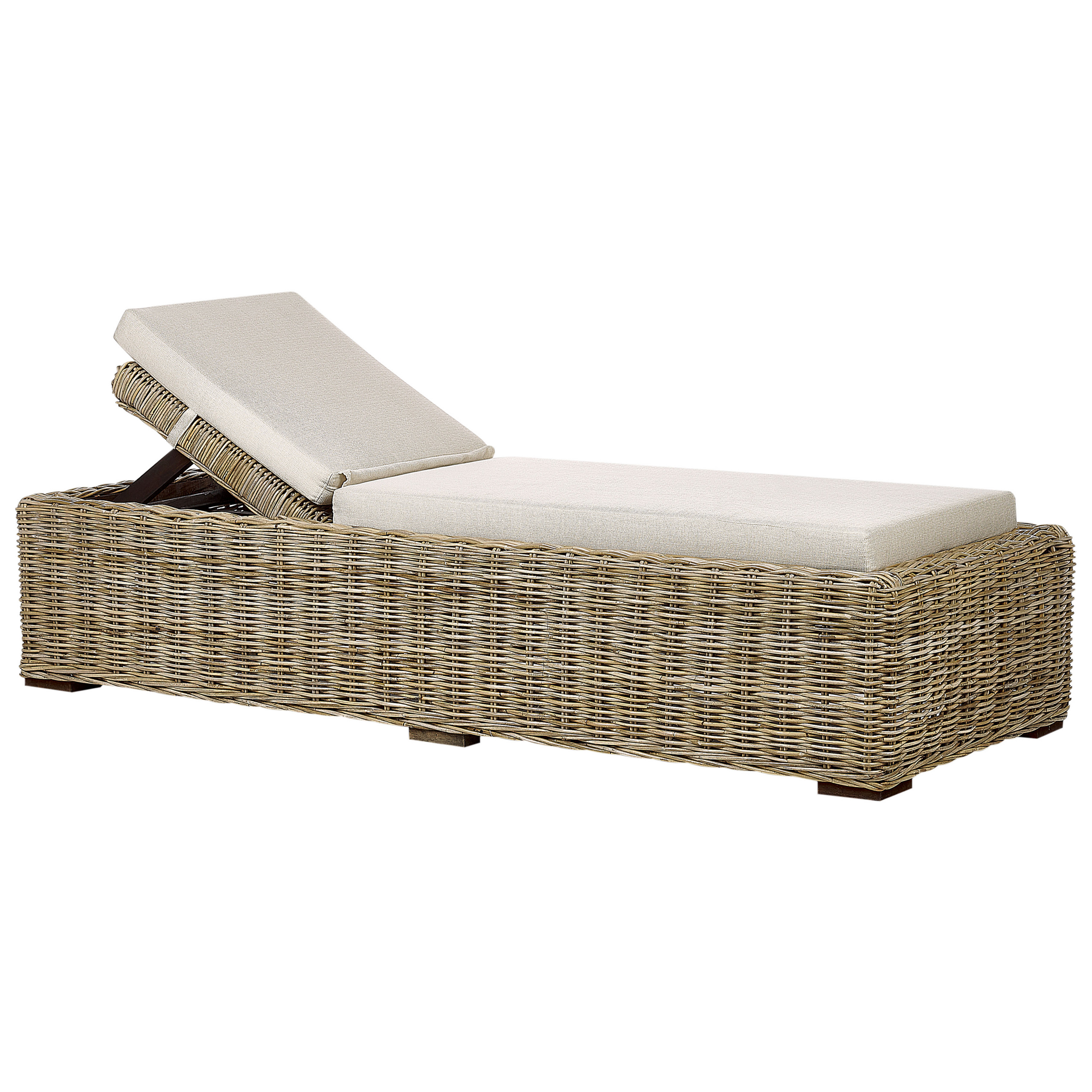 Liggestol med hynde PALESE Rattan Naturlig