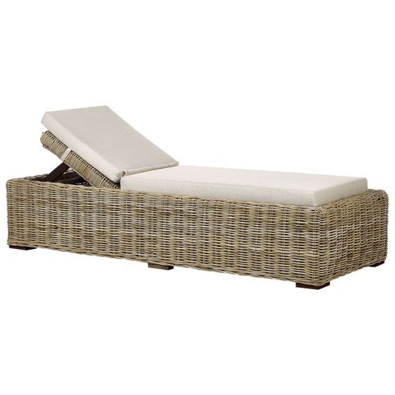 Liggestol med hynde PALESE Rattan Naturlig