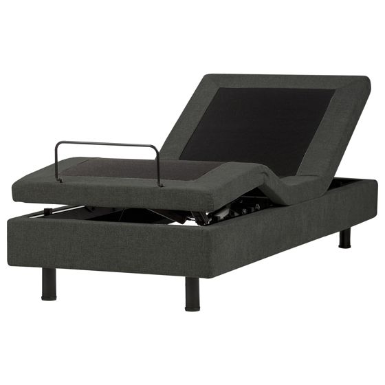 Justerbar seng uden hovedgærde CASTELLAN 80 x 200 cm Mørkegrå