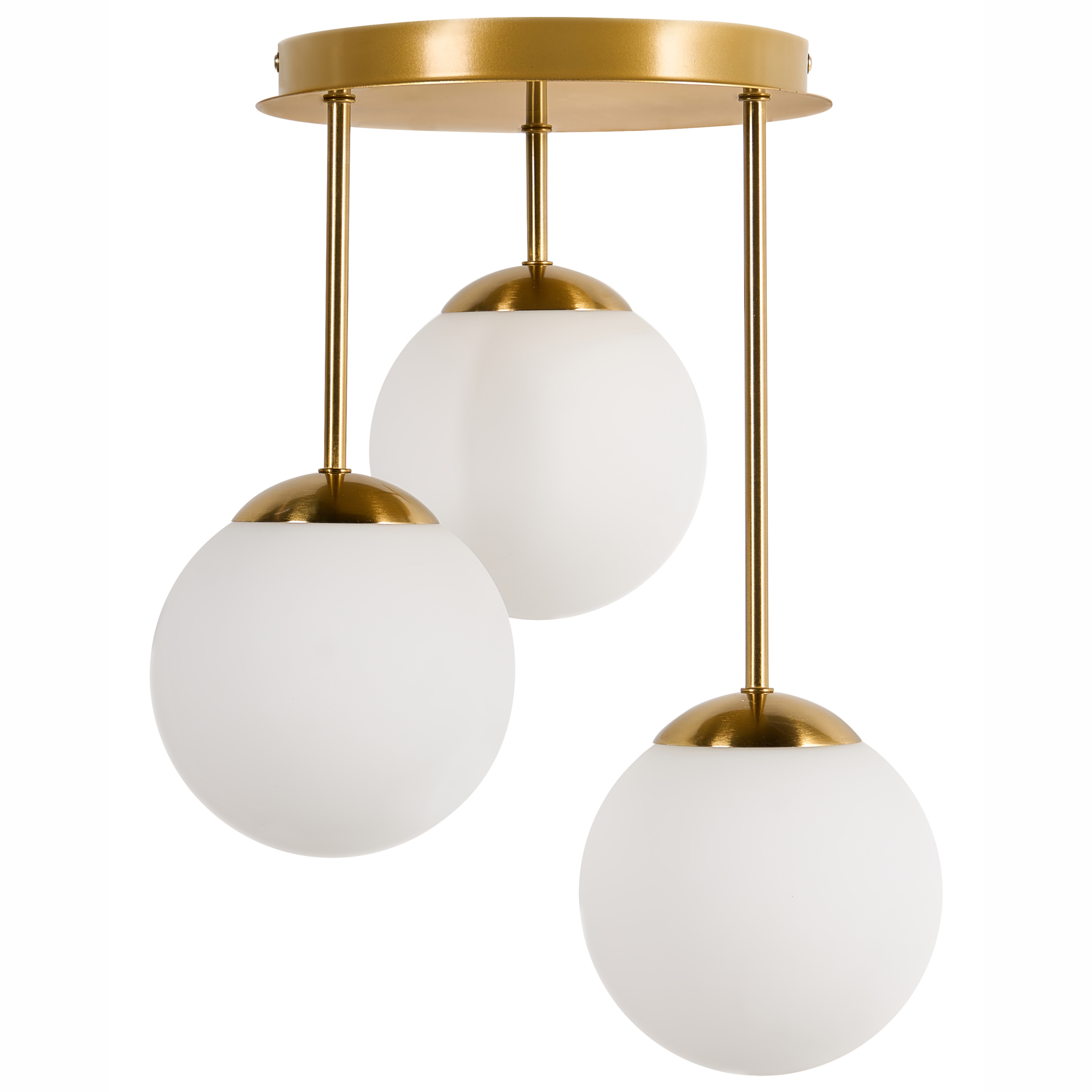 Hængelampe med 3 lys RIANA Glas Metal Messing