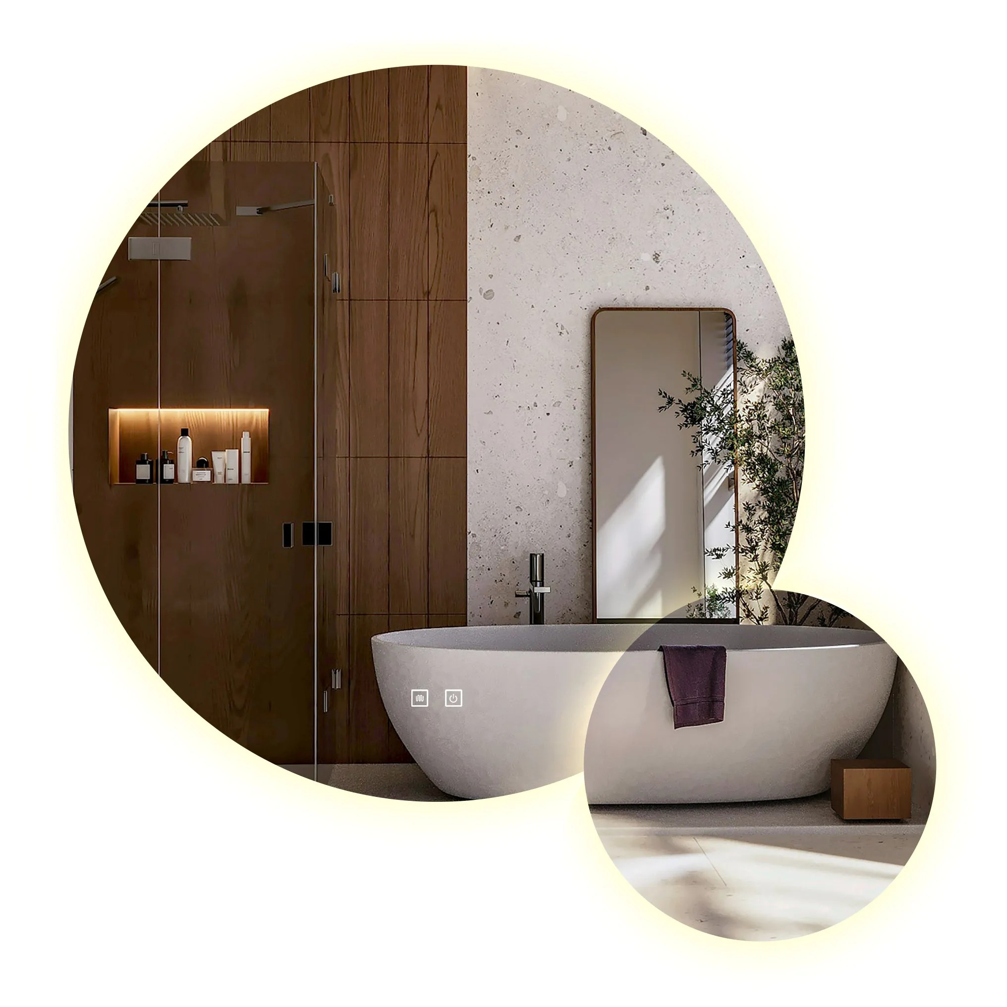 REA spejl R-8040 40cm LED Gennemsigtig 2x80x80cm