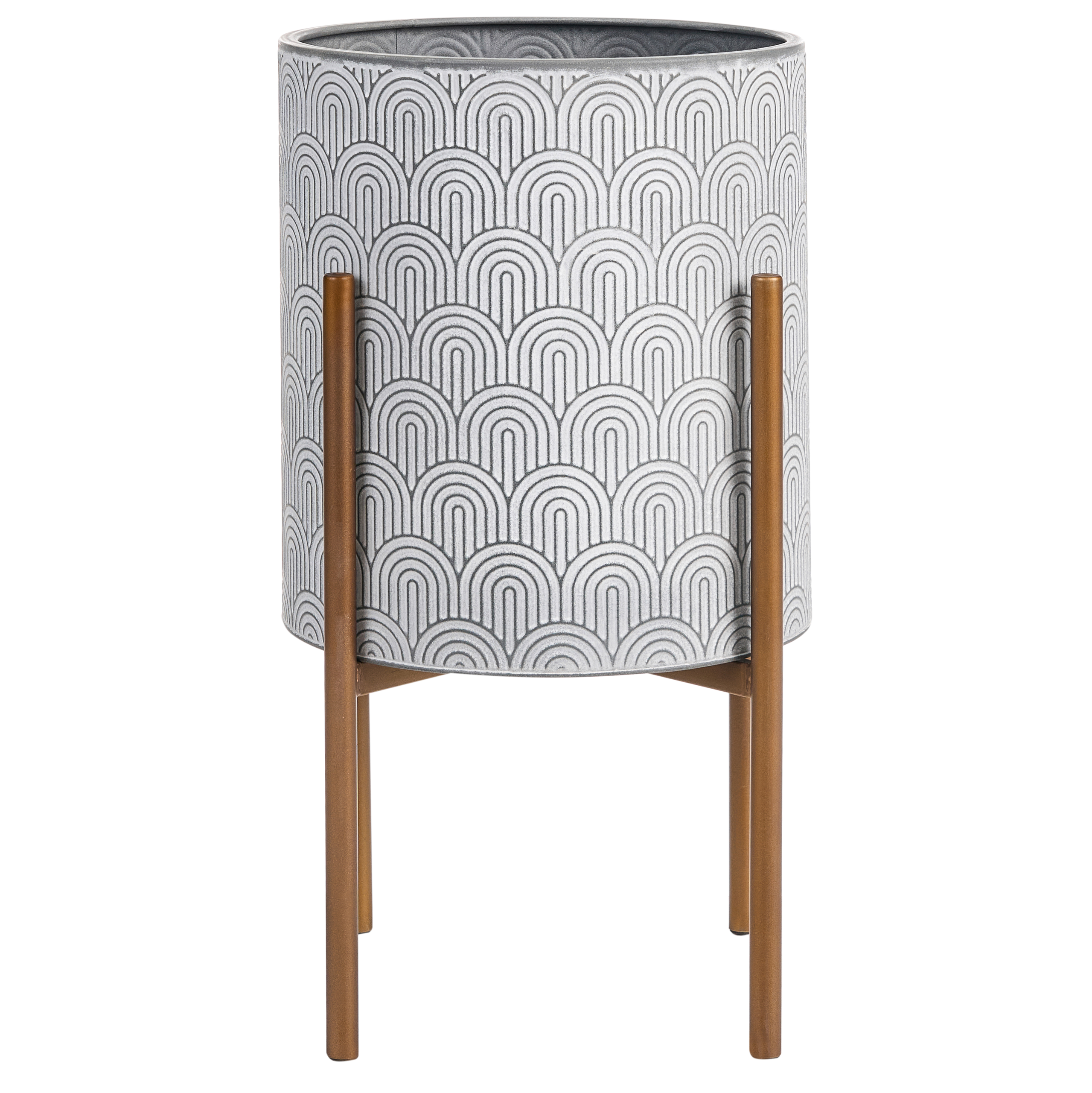 Forhøjet plantekrukke AUBRIETA 31 cm Metal Lysegrå