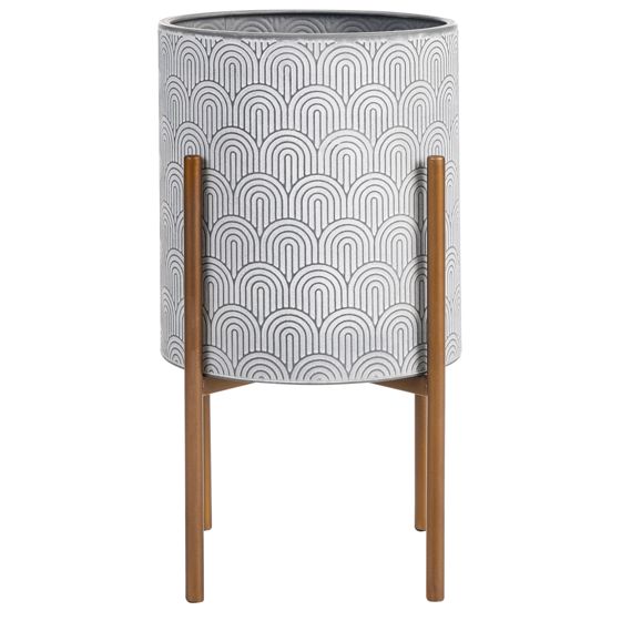 Forhøjet plantekrukke AUBRIETA 31 cm Metal Lysegrå