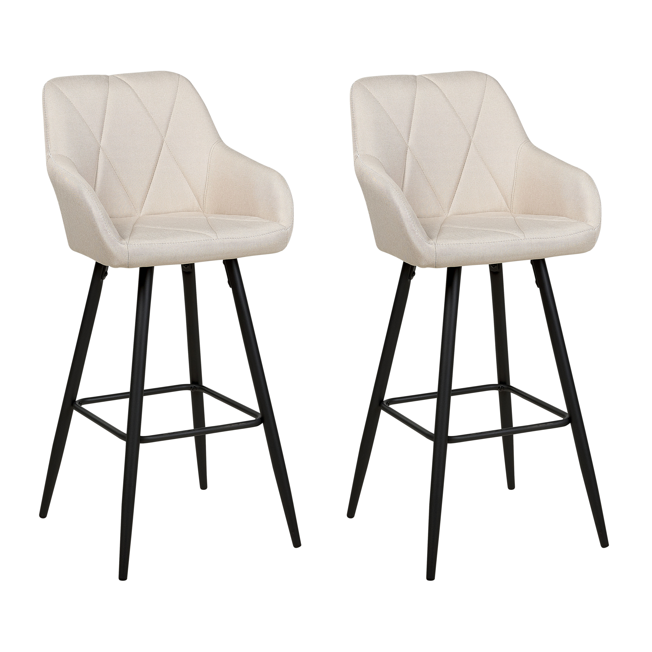Sæt med 2 barstole DARIEN Lys Beige