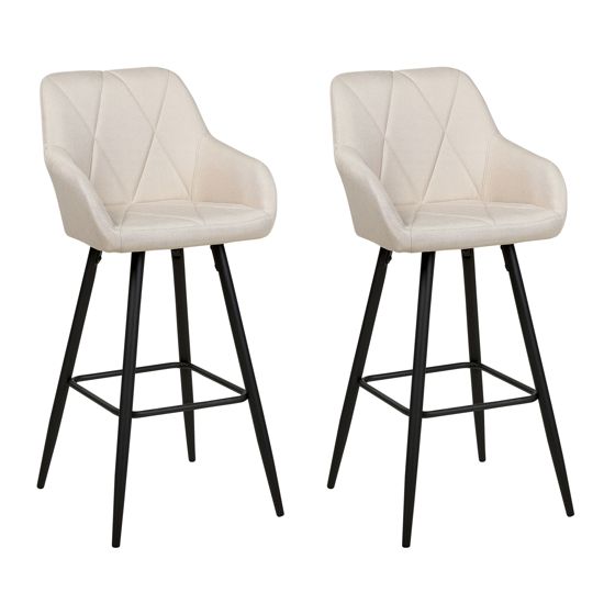 Sæt med 2 barstole DARIEN Lys Beige